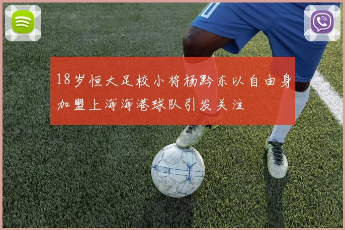 18岁恒大足校小将杨黔东以自由身加盟上海海港球队引发关注
